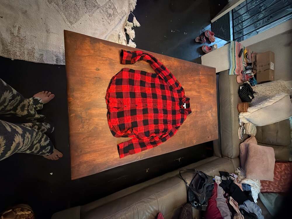 Lucky Brand Red and Black Buffalo Plaid Flannel Shirt Size M